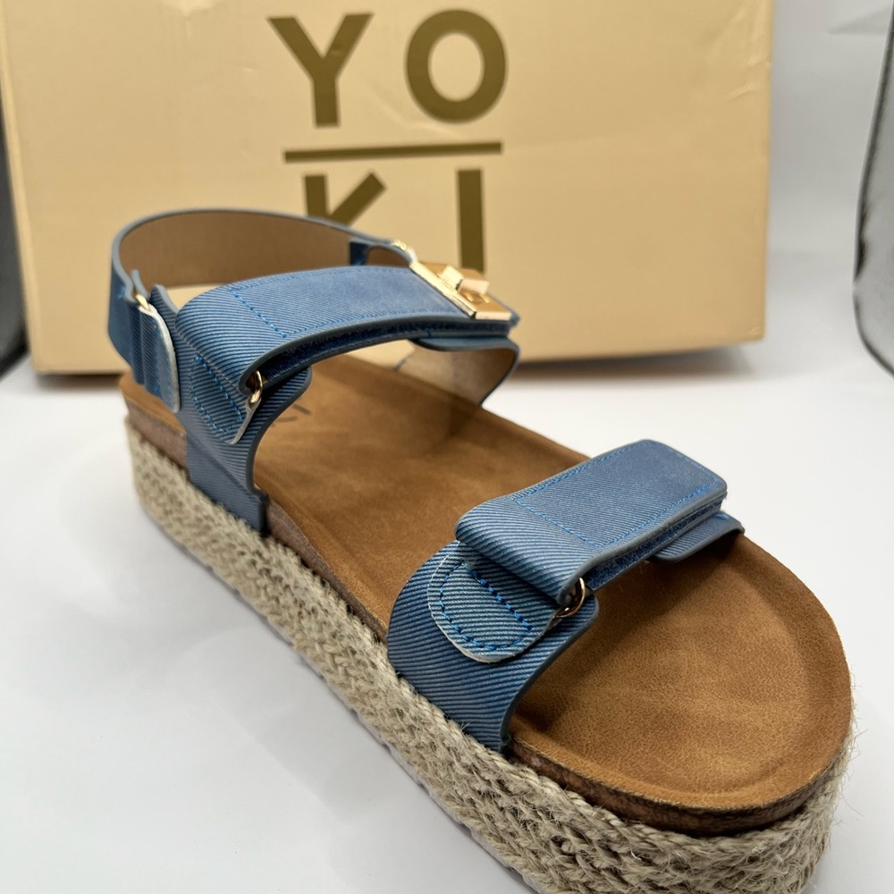 Yoki Blue Platform Sandals